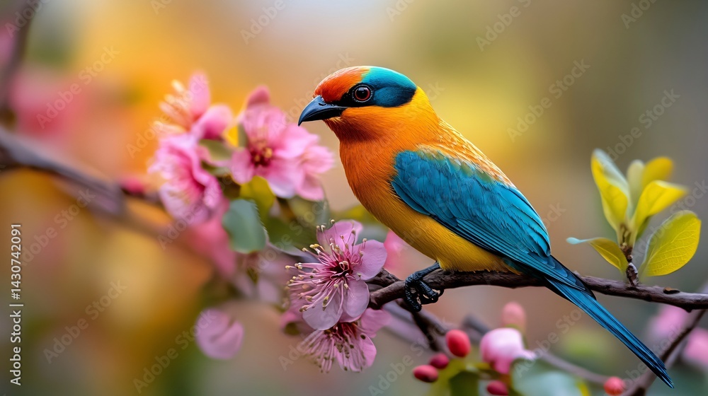a cute colorful paradise bird