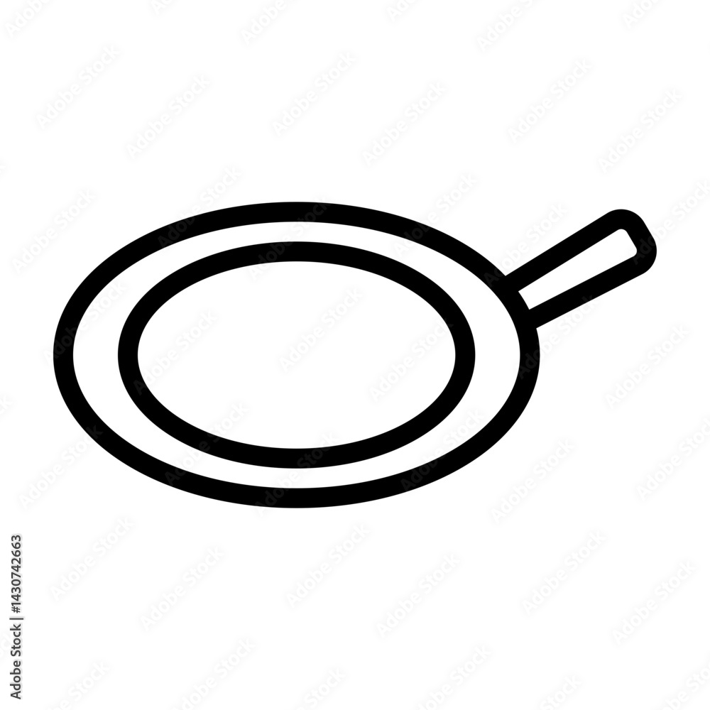 Frying Pan Vector Line Icon Design Frying Pan Vector Line Icon Design