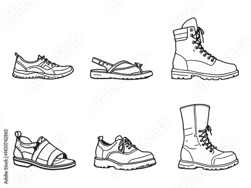 shoes art elegant line art design for modern footwear style
