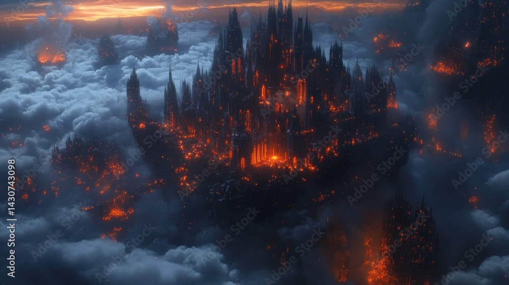 Fototapeta premium Fiery Cloud City