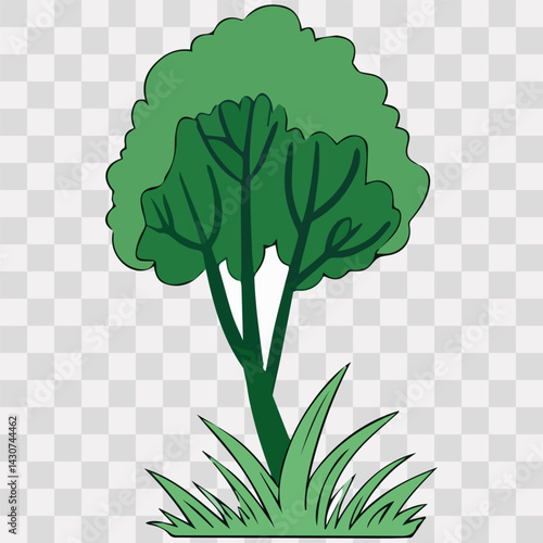 Hand drawn shrub bush shrubbery tree. set of garden plant element. Eco element