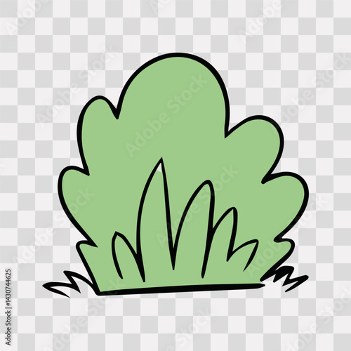 Hand drawn shrub bush shrubbery tree. set of garden plant element. Eco element