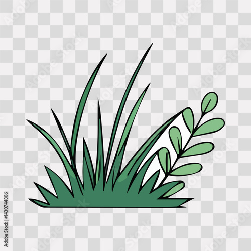 Hand drawn shrub bush shrubbery tree. set of garden plant element. Eco element