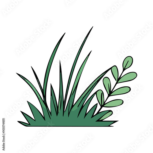 Hand drawn shrub bush shrubbery tree. set of garden plant element. Eco element