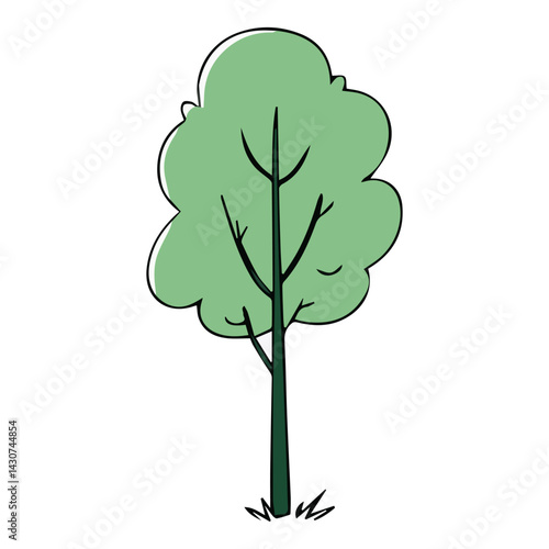 Hand drawn shrub bush shrubbery tree. set of garden plant element. Eco element