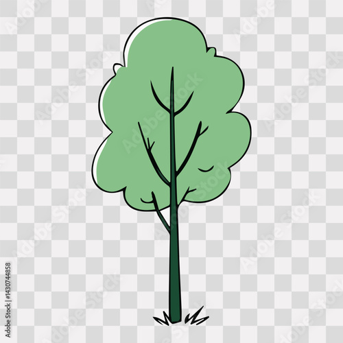 Hand drawn shrub bush shrubbery tree. set of garden plant element. Eco element