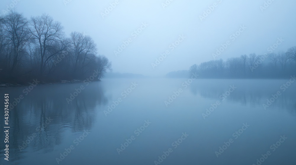 Misty river scene Misty river scene