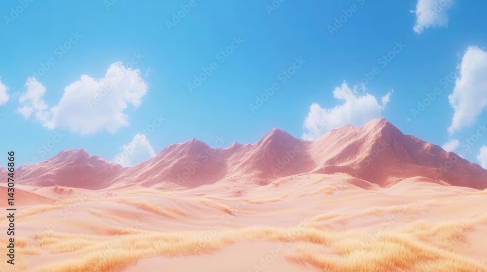 Fototapeta premium Pastel Desert Mountain Landscape