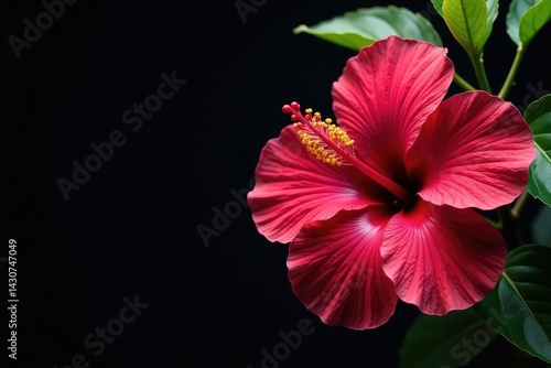 Wallpaper Mural Bold, large-scale hibiscus blooms in vibrant jewel tones on a black background , modern, graphic, summer Torontodigital.ca