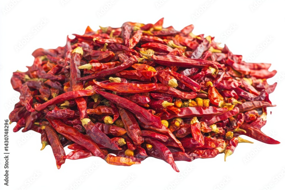 Fototapeta premium A vibrant red chili pepper featuring a green stem against a white background