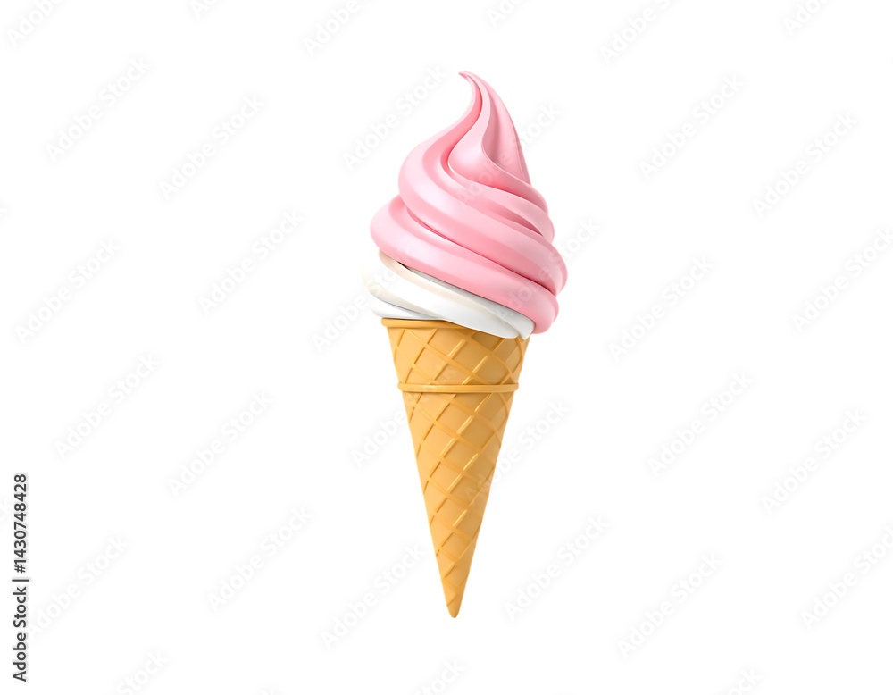 Realistic 3D Ice Cream Cone Realistic 3D Ice Cream Cone