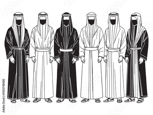 thobe art line drawing illustration in modern minimalist style