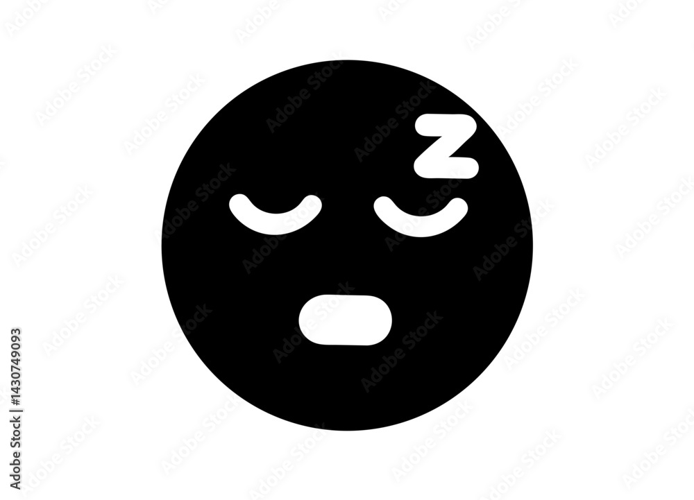 Fototapeta premium Sleepy Face Icon with 