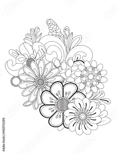 simple and elegant flower coloring sheets