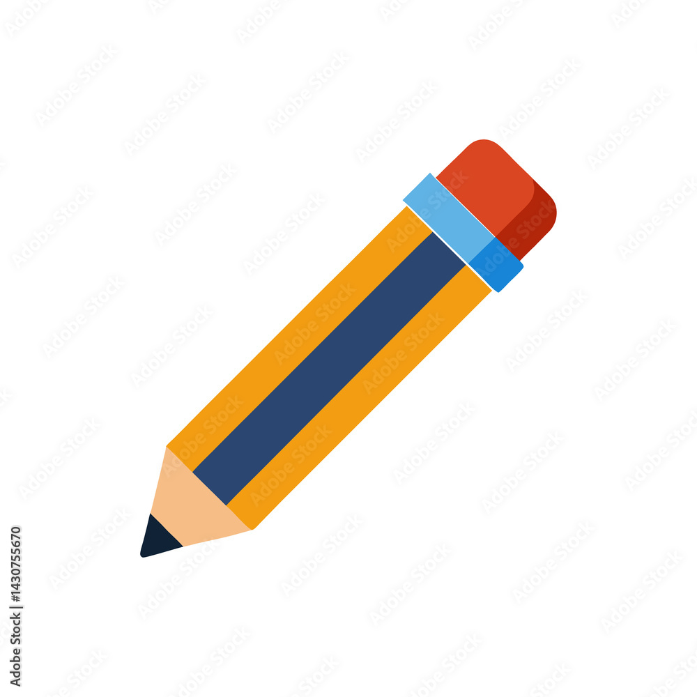 Pencil with Eraser isolated on transparent background Pencil with Eraser isolated on transparent background