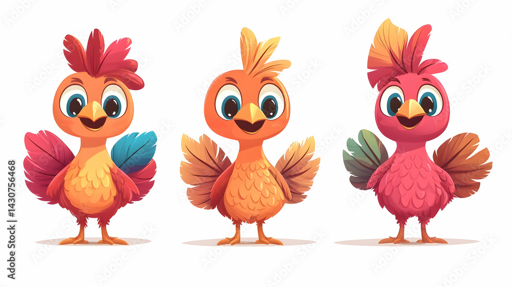 Fototapeta premium Colorful Rooster Duo