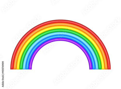 Rainbow . 3D illustration. PNG with transparent background.	