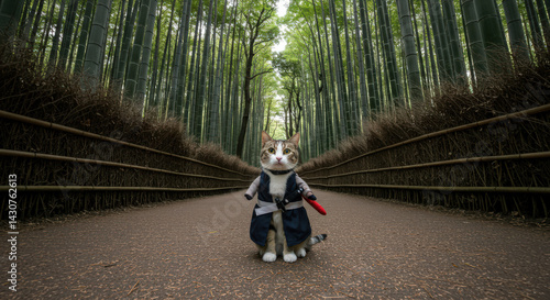 Samurai Cat in Kyoto