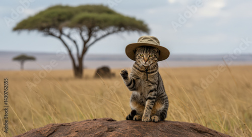 Safari Cat in Serengeti