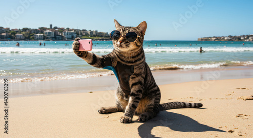 Surfer Cat in Bondi Beach