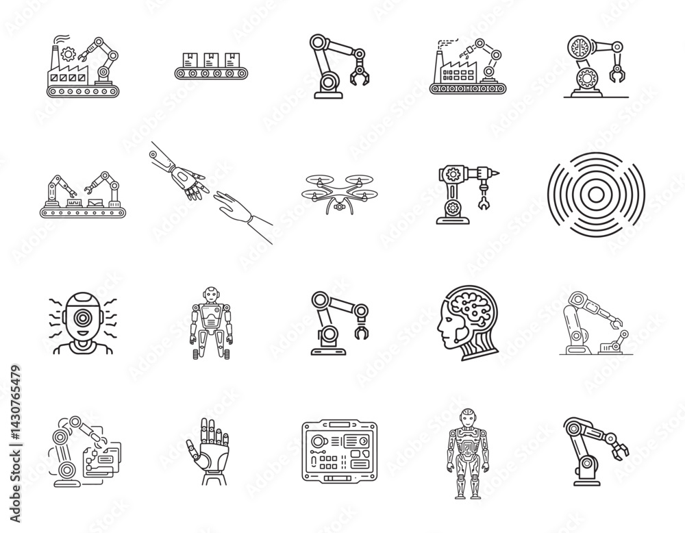 Fototapeta premium 20 Robotics and Automation Icons set 