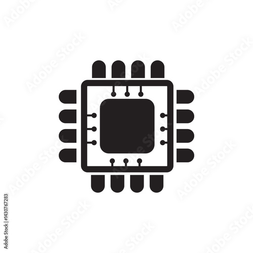 microprocessor CPU and Chip icon
