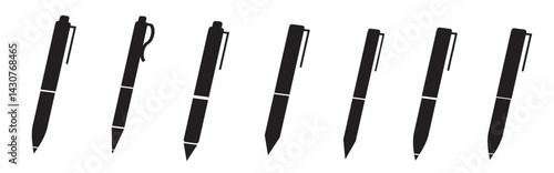Pen simple icon set. Pen symbol collection. Vector illustration.