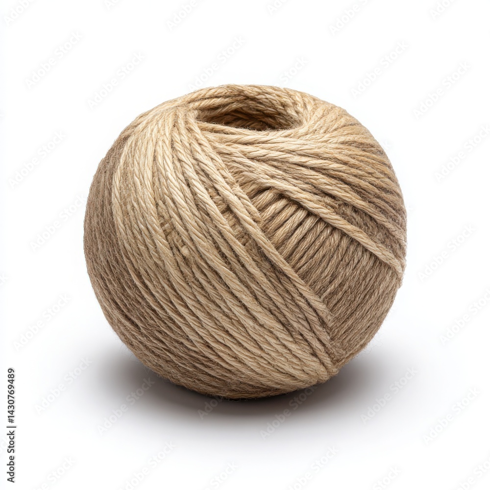 Ball of jute twine string isolated on white background Ball of jute twine string isolated on white background