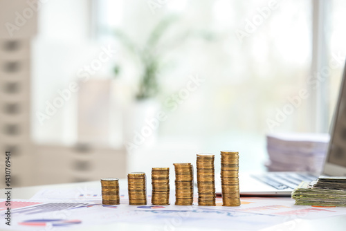 Money and graphs on busines...