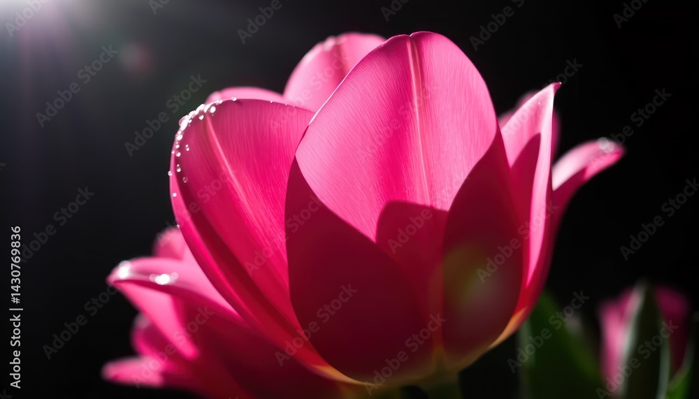 Fototapeta premium Vibrant Pink Tulip Close-up