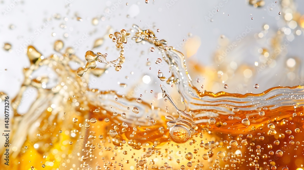 A refreshing splash of citrus soda, droplets captured mid-flight against a pure white surface. A refreshing splash of citrus soda, droplets captured mid-flight against a pure white surface.
