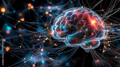 Neuroscience breakthrough brain connectivity patterns digital realm infographic abstract scientific insights