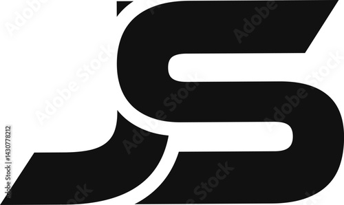 JS Lettermark Logo. Lettering Logo JS SJ