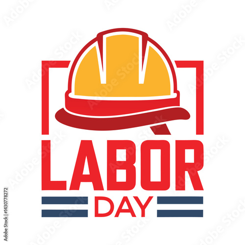 Modern hard hat icon logo for labor day on white background vector illustration
