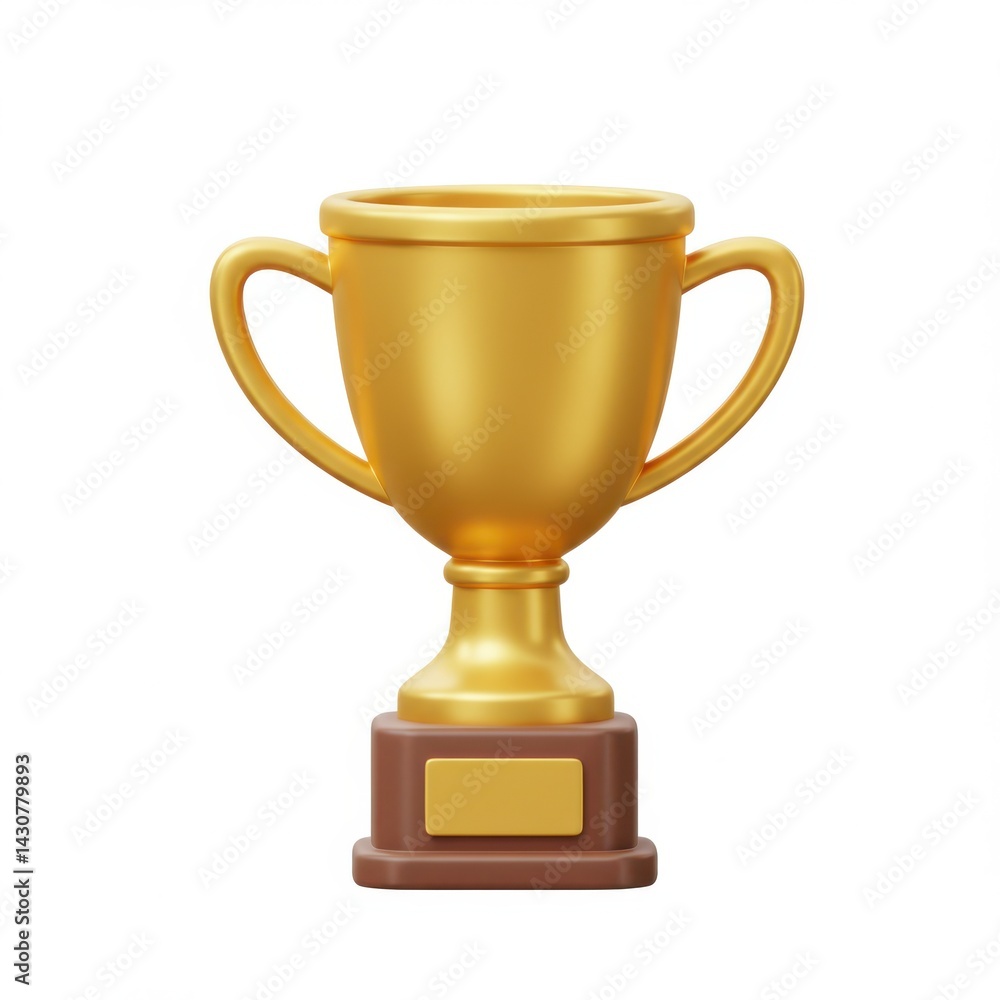Golden trophy award achievement success champion isolated on white background Golden trophy award achievement success champion isolated on white background