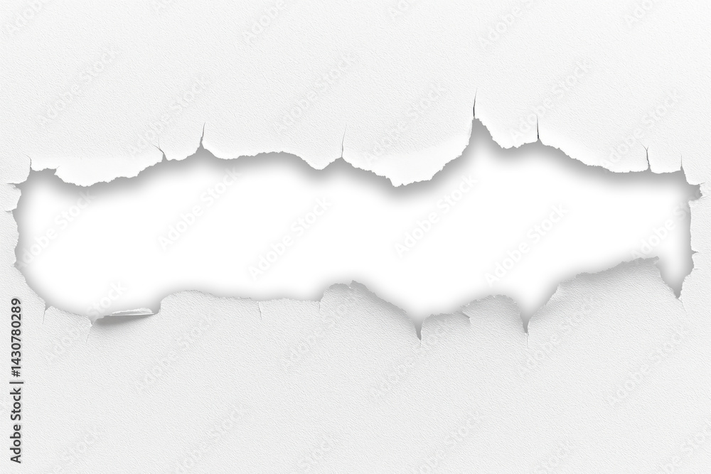Obraz premium white torn paper craft frame background