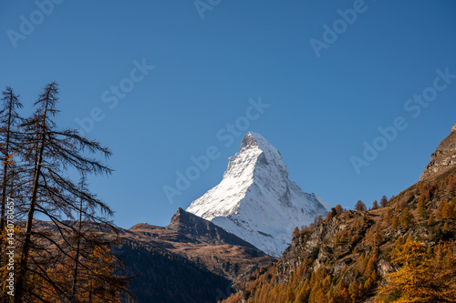 Bild auf Leinwand Beautiful day at Zermatt with a view to Matterhon North face, Switzerland