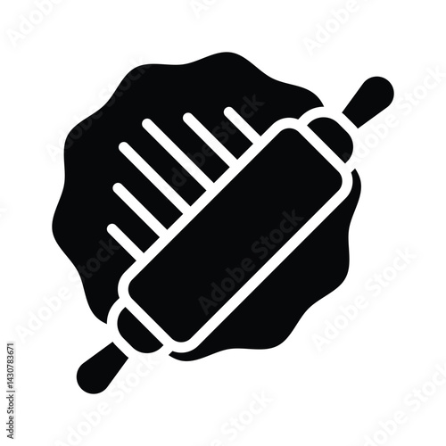 Check out our premium glyph icon of rolling dough