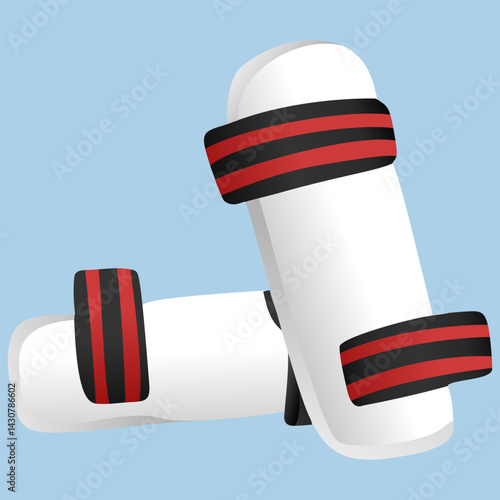 Taekwondo Match Equipment Illustration foot protector on blue background 