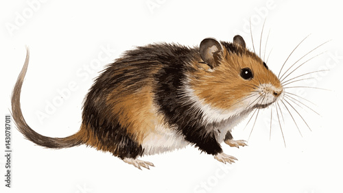 Tiny Bloom hamster isolated watercolor vector illustration svg