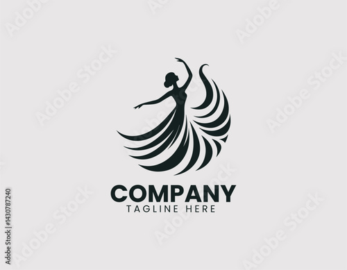 Elegant Dancer Silhouette Vector Logo