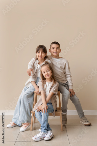 Cute little friends sitting...