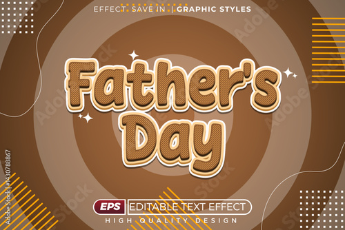 Editable 3d text effect father's day