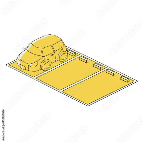 シンプルな駐車場のイラスト