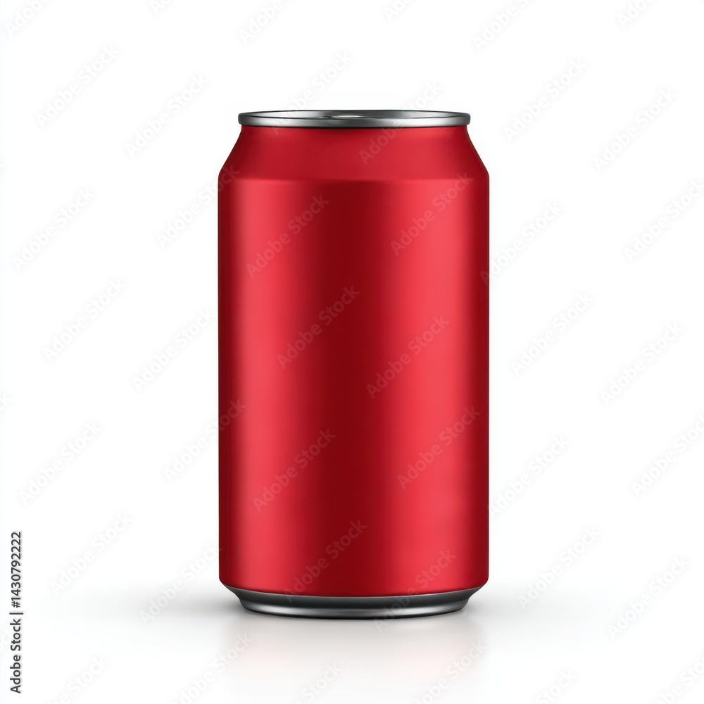 Red aluminum can isolated object on white background Red aluminum can isolated object on white background