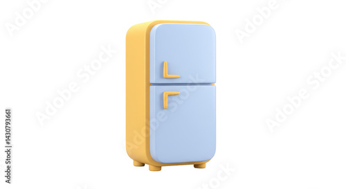 Foto Isolated Cartoon Style Pastel Color Refrigerator