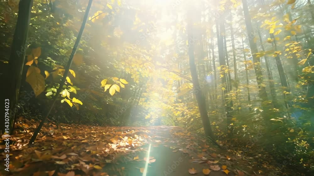 sun shining through the trees