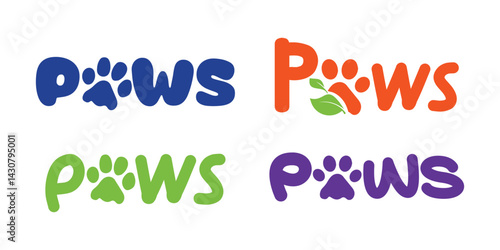 Colorful Paws Logo Set