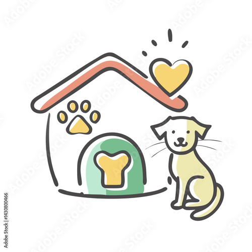 animal shelter icon, animal shelter vector illustration-simple illustration of animal shelter, perfect for animal shelter logos and icons