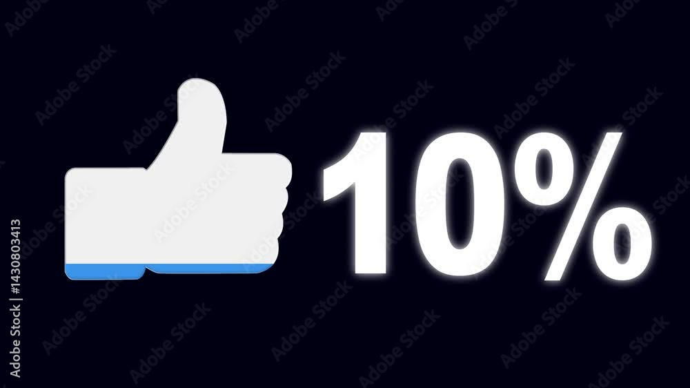 Animated like 10 percent engagement growth infographic, increase, growth, rise Social media improvement statistical report Business and finance theme black background Animated like 10 percent engagement growth infographic, increase, growth, rise Social media improvement statistical report Business and finance theme black background